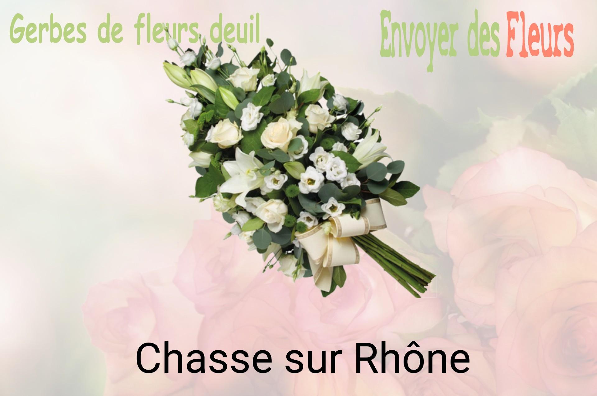 Gerbe de fleurs de deuil livrée à Chasse-sur-Rhône